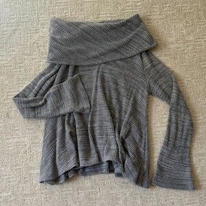 Anthropologie Gray Cowl Neck Sweater
